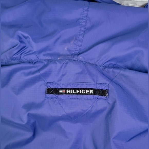 Tommy Hilfiger Windbreaker Black Logo Clear Zip Royal Blue Relaxed Fit Men's S - Picture 8 of 13